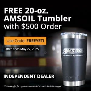 AMSOIL Commercial Accounts will get a free YETI mug with a minimum order on the special dates. 